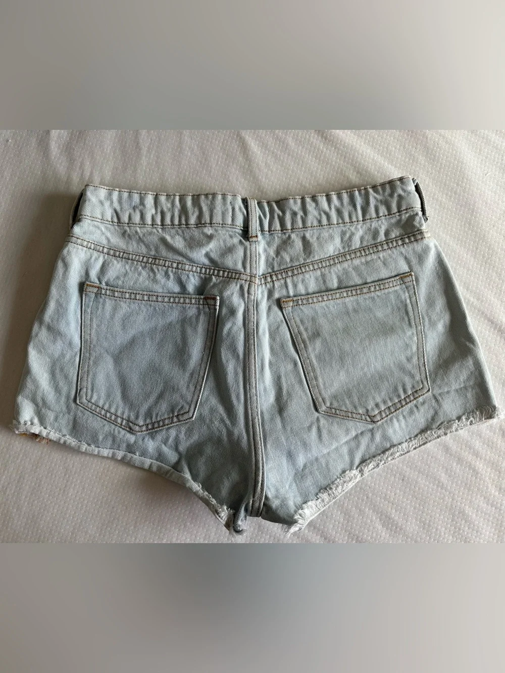 H&M Light Blue Denim High-Rise Cutoff Shorts
